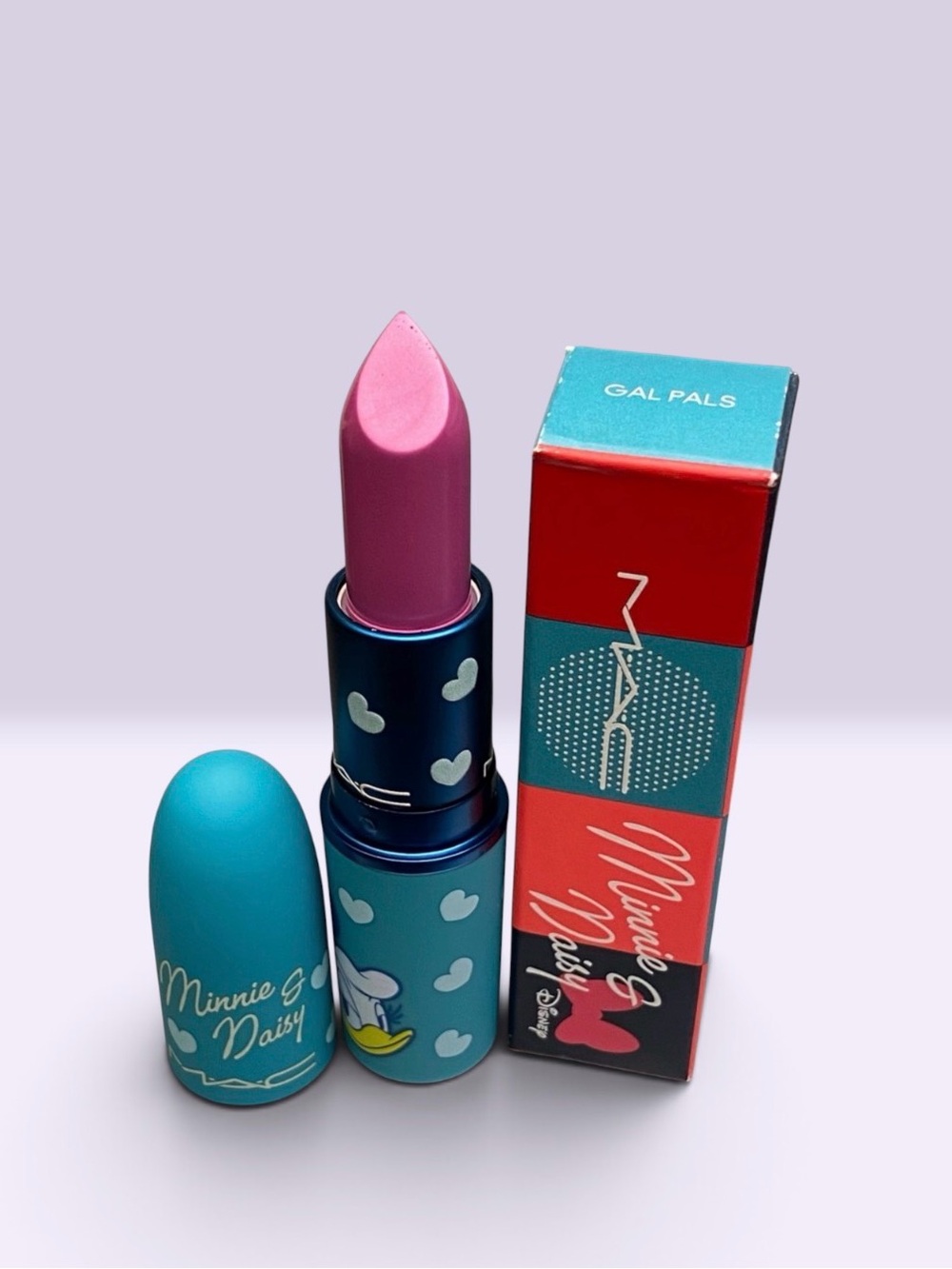 MAC x Disney Minnie and Daisy Lustreglass Sheer-Shine Lipstick in GAL PALS NIB - Picture 7 of 11